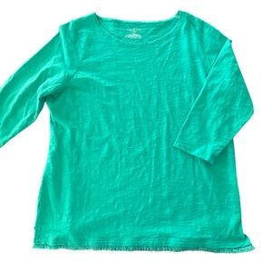 Talbots Long Sleeve Top with fringe hem 1x